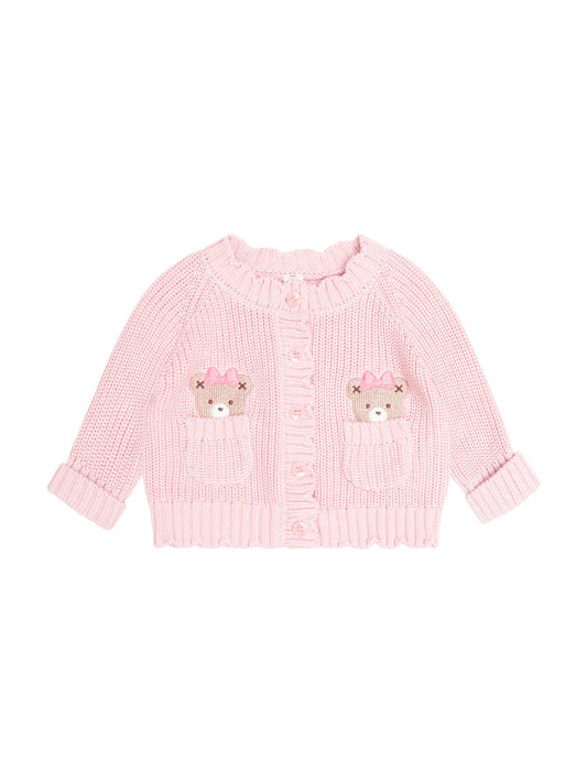 Huxbaby Fisherman Cardigan Baby Pink