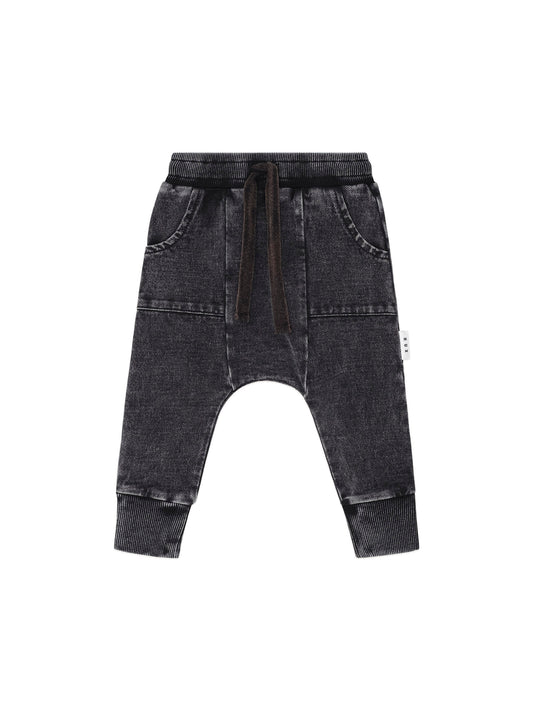 Huxbaby Black Knit Denim 5 Pocket Pant