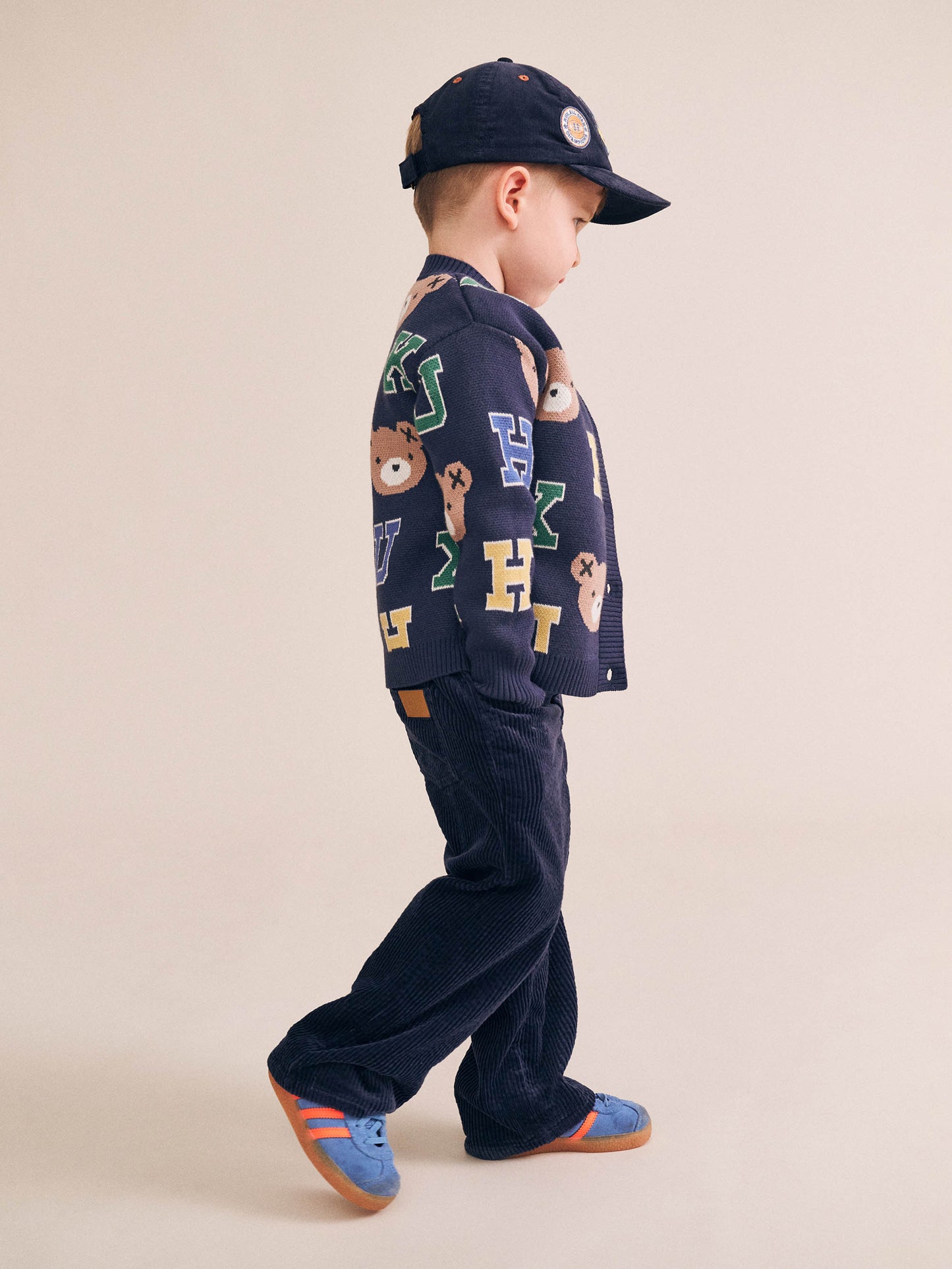Huxbaby Cord Wide Leg Pant Navy