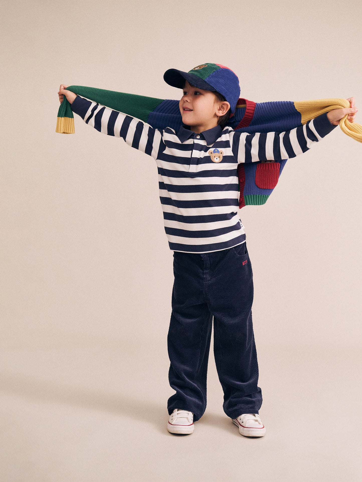 Huxbaby Cord Wide Leg Pant Navy