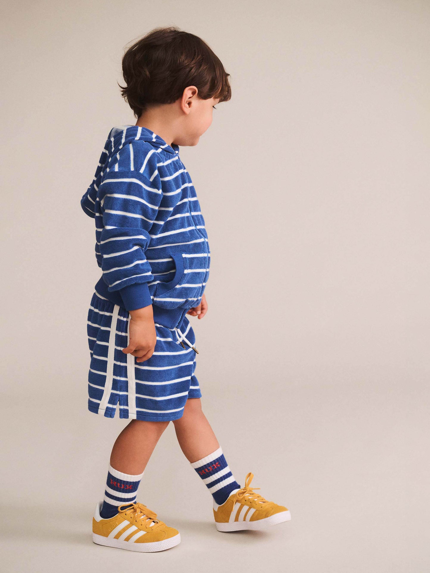 Huxbaby Nautical Stripe Towelling Short Cobalt | White
