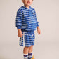 Huxbaby Nautical Stripe Towelling Short Cobalt | White