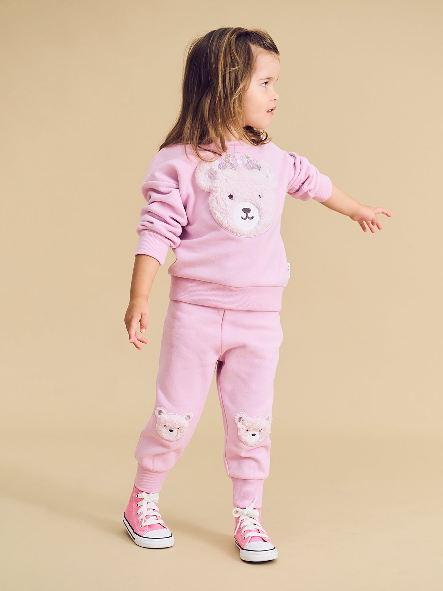 Huxbaby Daisy Furry Bear Track Pant Lilac Mist