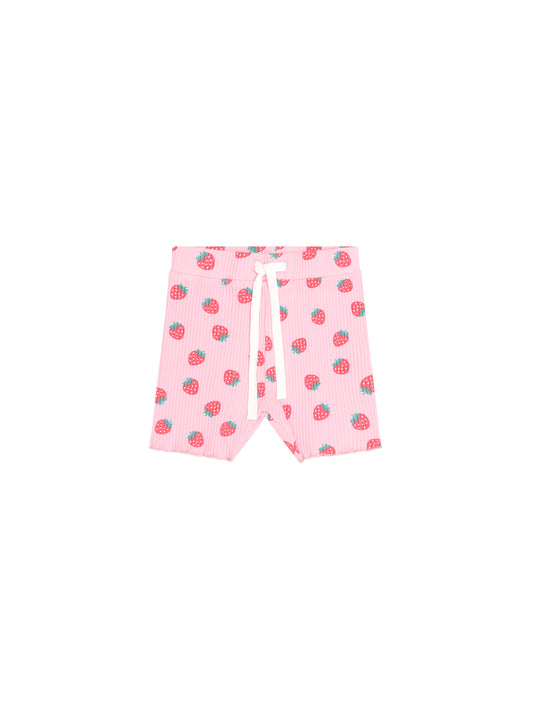 Huxbaby Strawberry Print Rib Bike Short