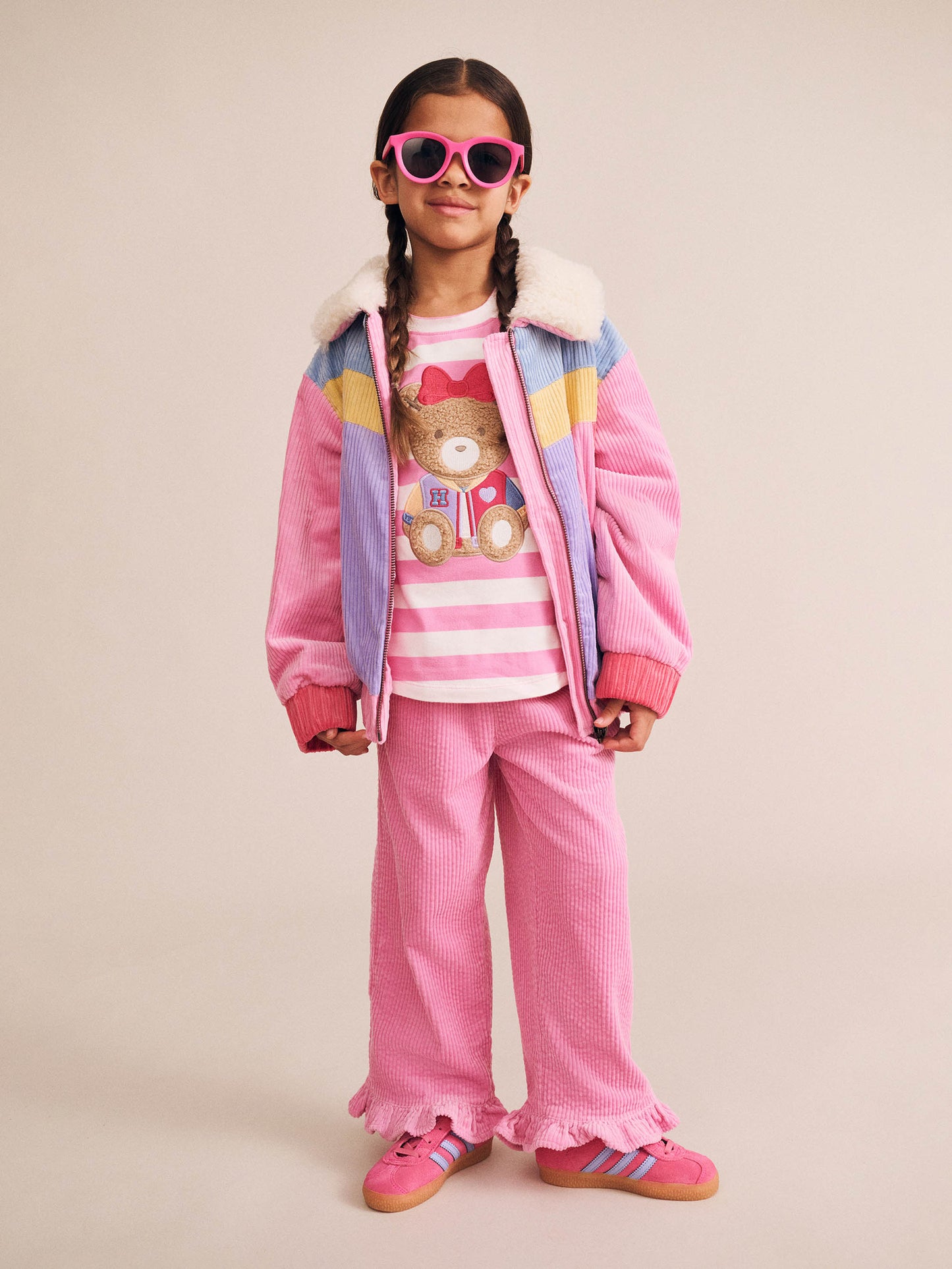 Huxbaby Cord Frill Hem Pant Strawberry
