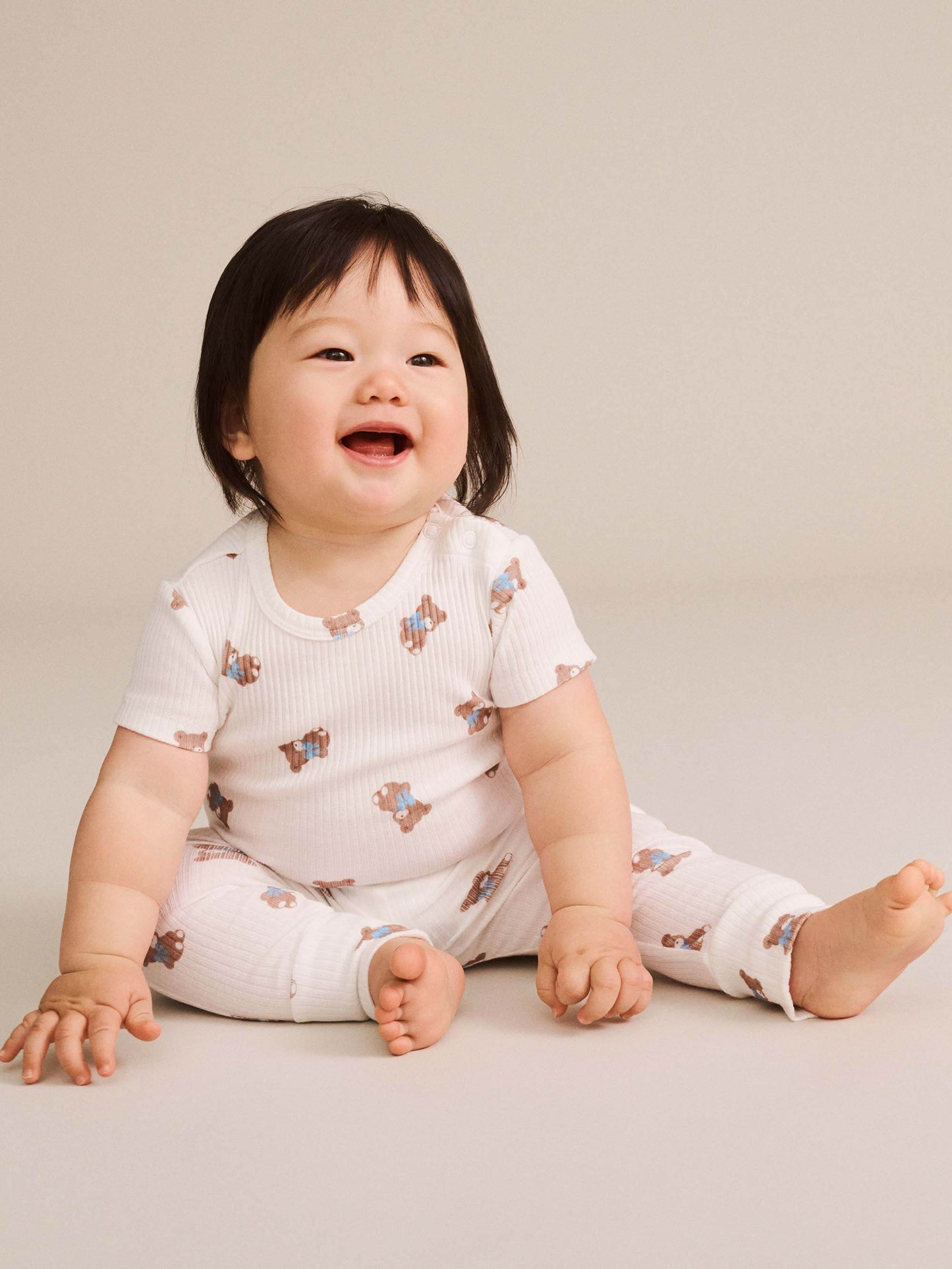 Huxbaby Tumbling Bow Hux Legging Almond Milk