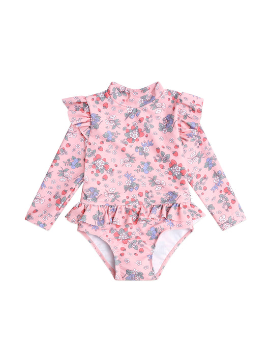 Huxbaby Strawberry Garden Frill Swimsuit