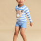 Huxbaby Huxbear Stripe Swim Set Cornflower