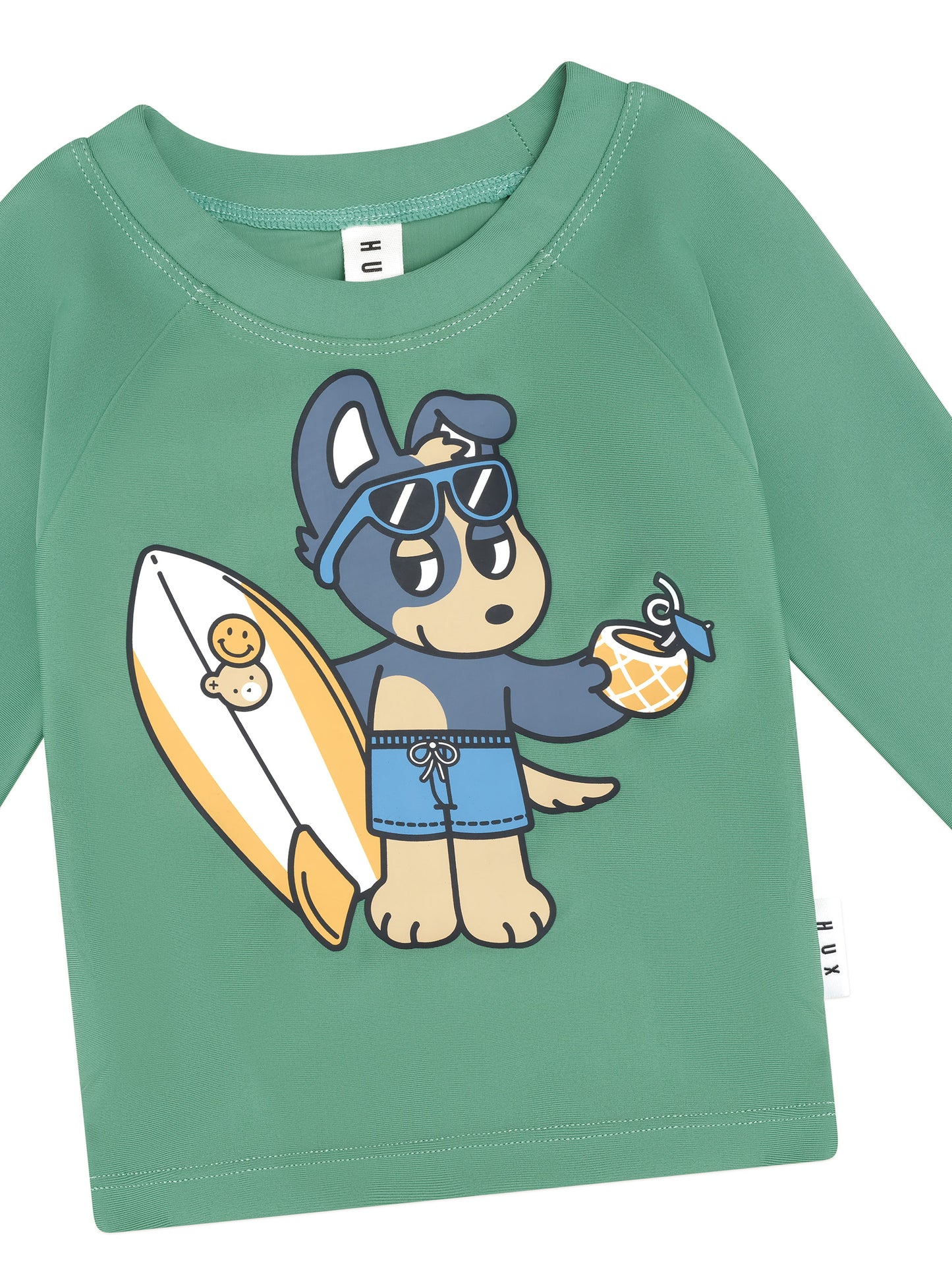 Huxbaby Surfer Dawg Rashguard Basil