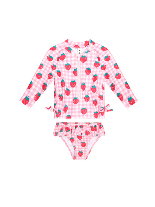 Huxbaby Strawberry Check 2Pc Swim Set