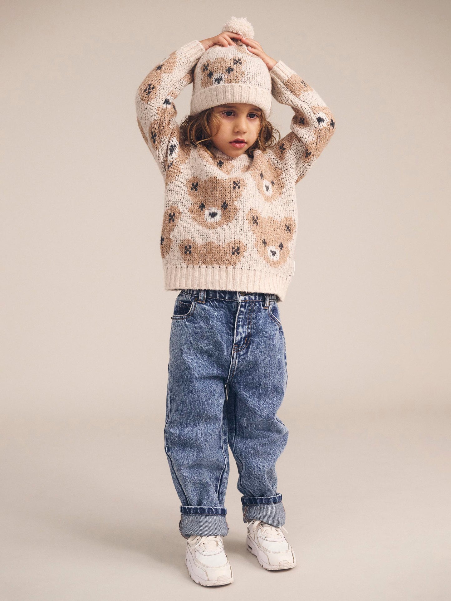 Huxbaby Ecru Huxbear Knit Beanie