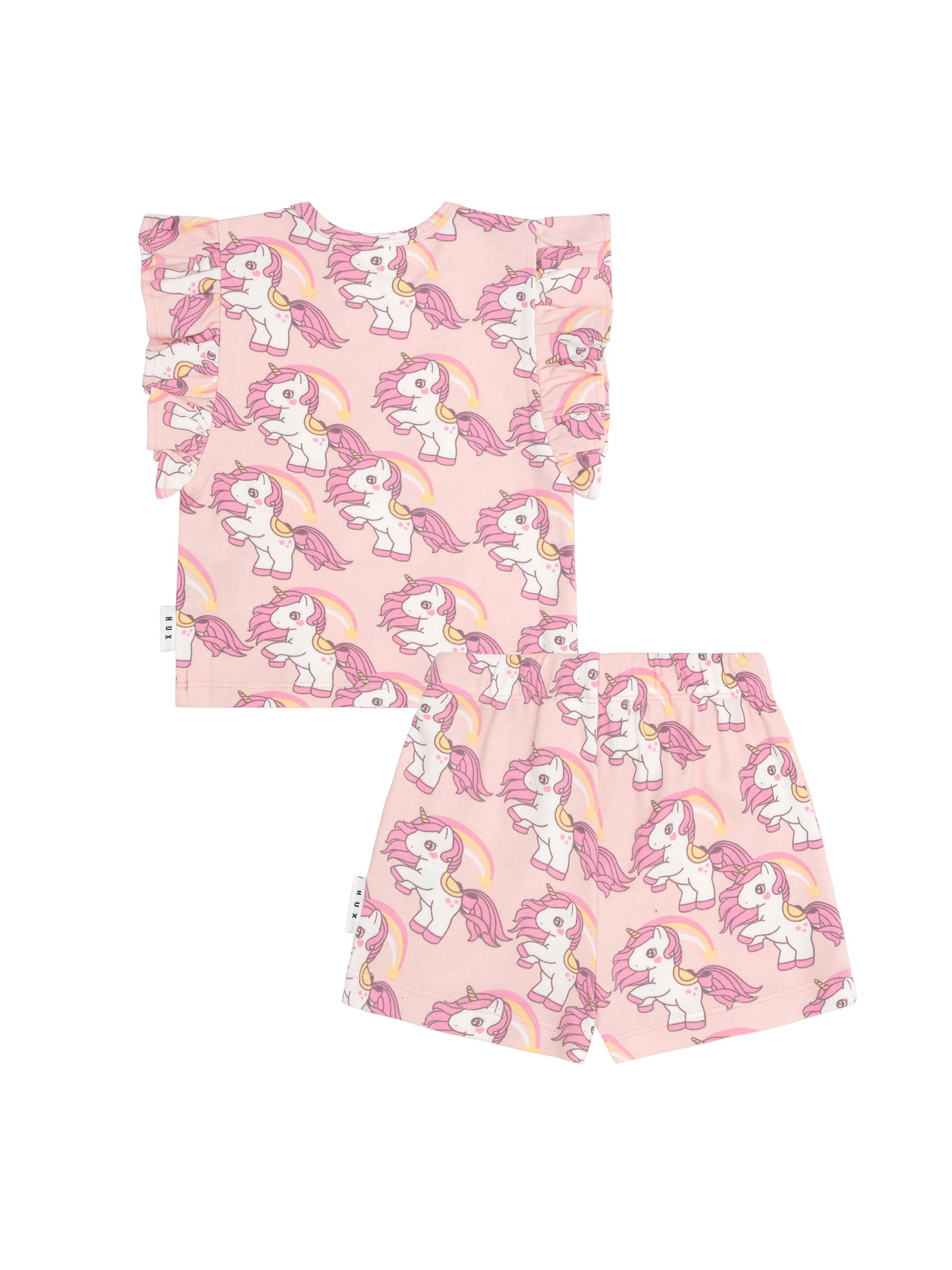 Huxbaby Rainbow Unicorn Frill PJ Set Blush