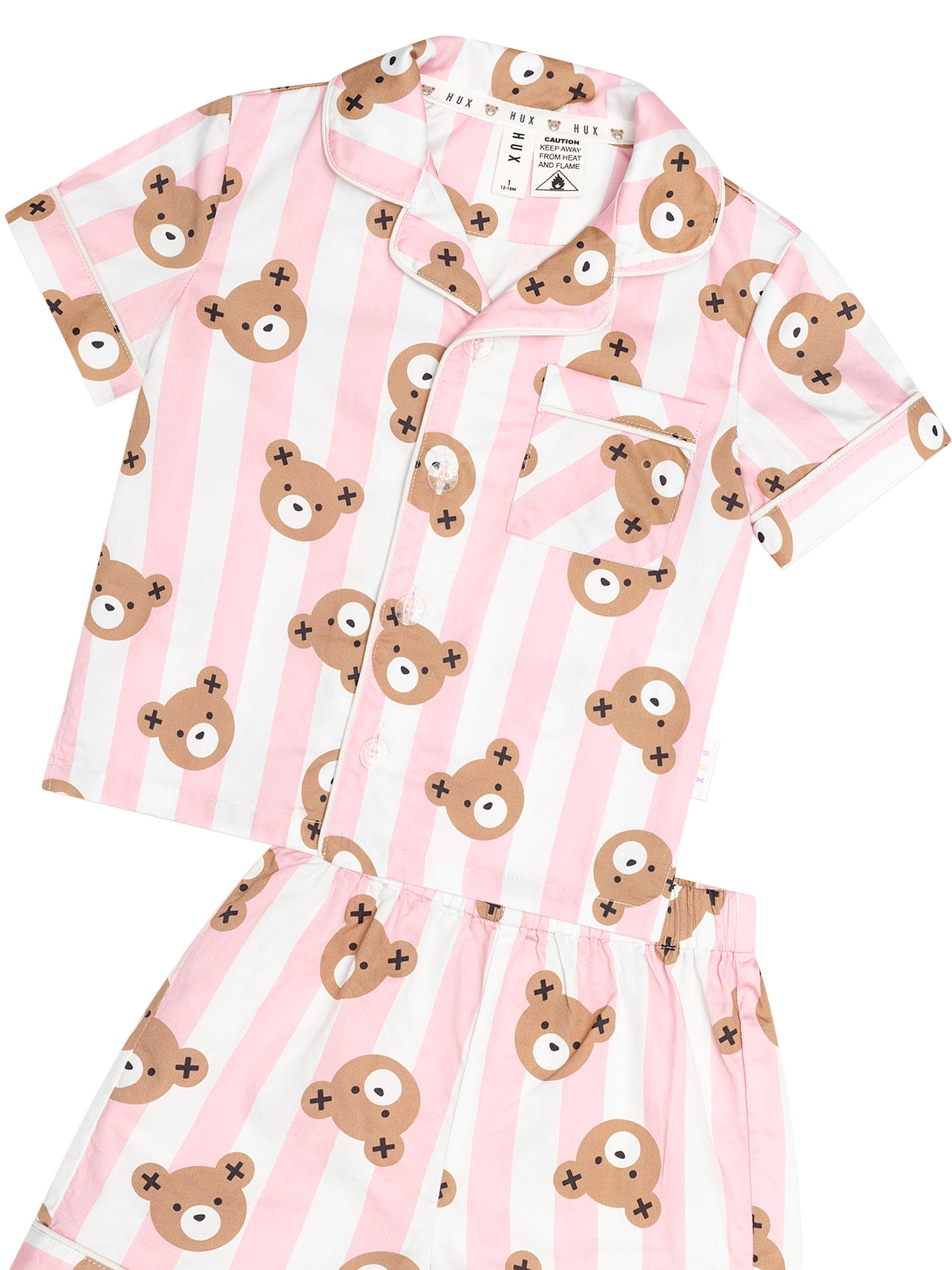 Huxbaby Huxbear Stripe Pjs Strawberry Creme | Almond Milk