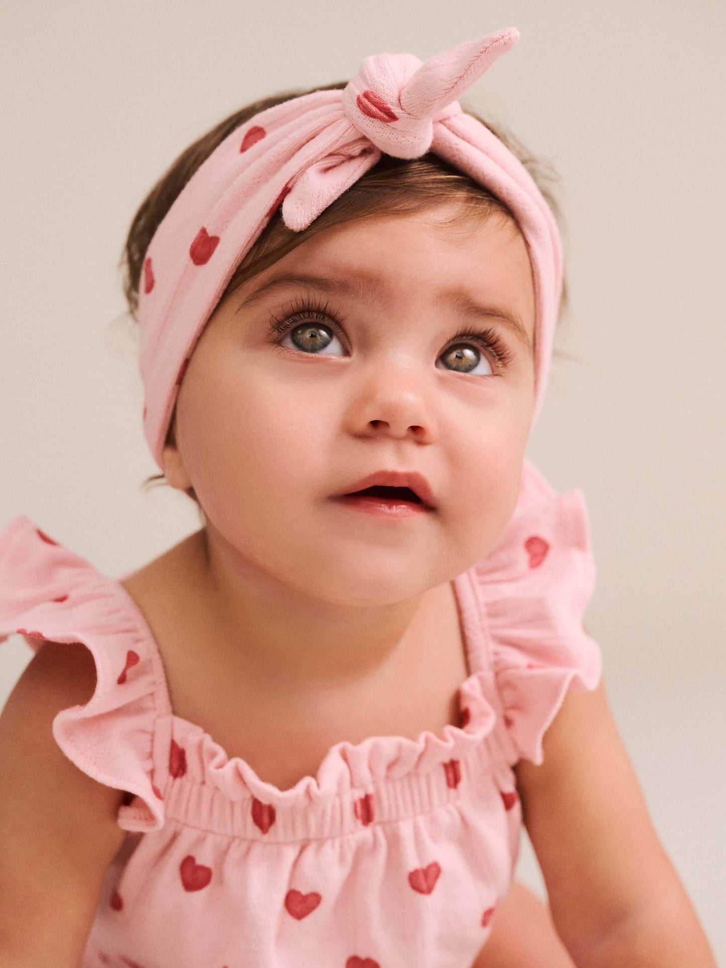 Huxbaby I Heart You Pointelle Bubble Romper & Headband