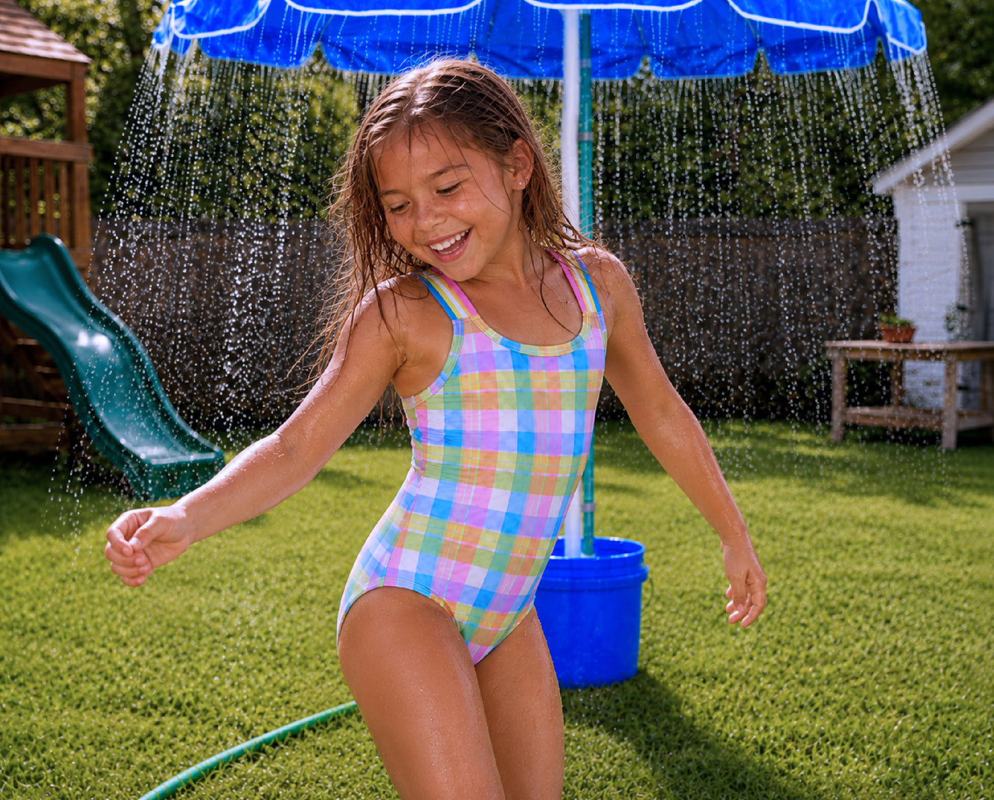 Milky Carnival Check Swimsuit