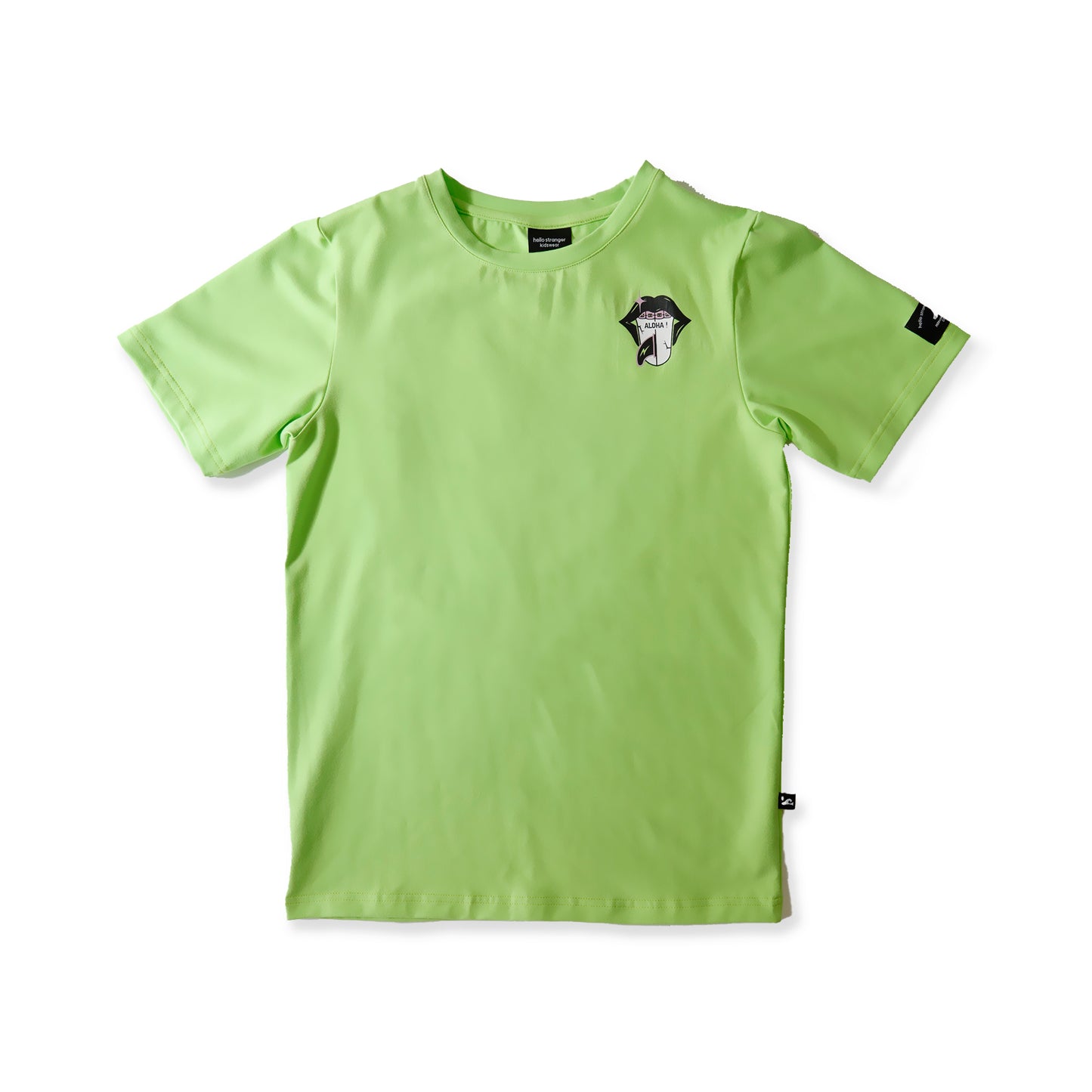 Hello Stranger Aloha Tongue Tee Lime