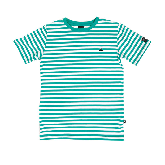 Hello Stranger Tee Green Stripe