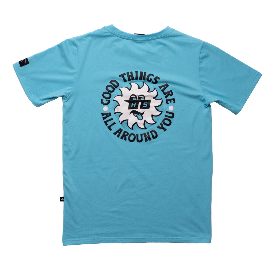 Hello Stranger Good Things Short Sleeve Tee Turquoise