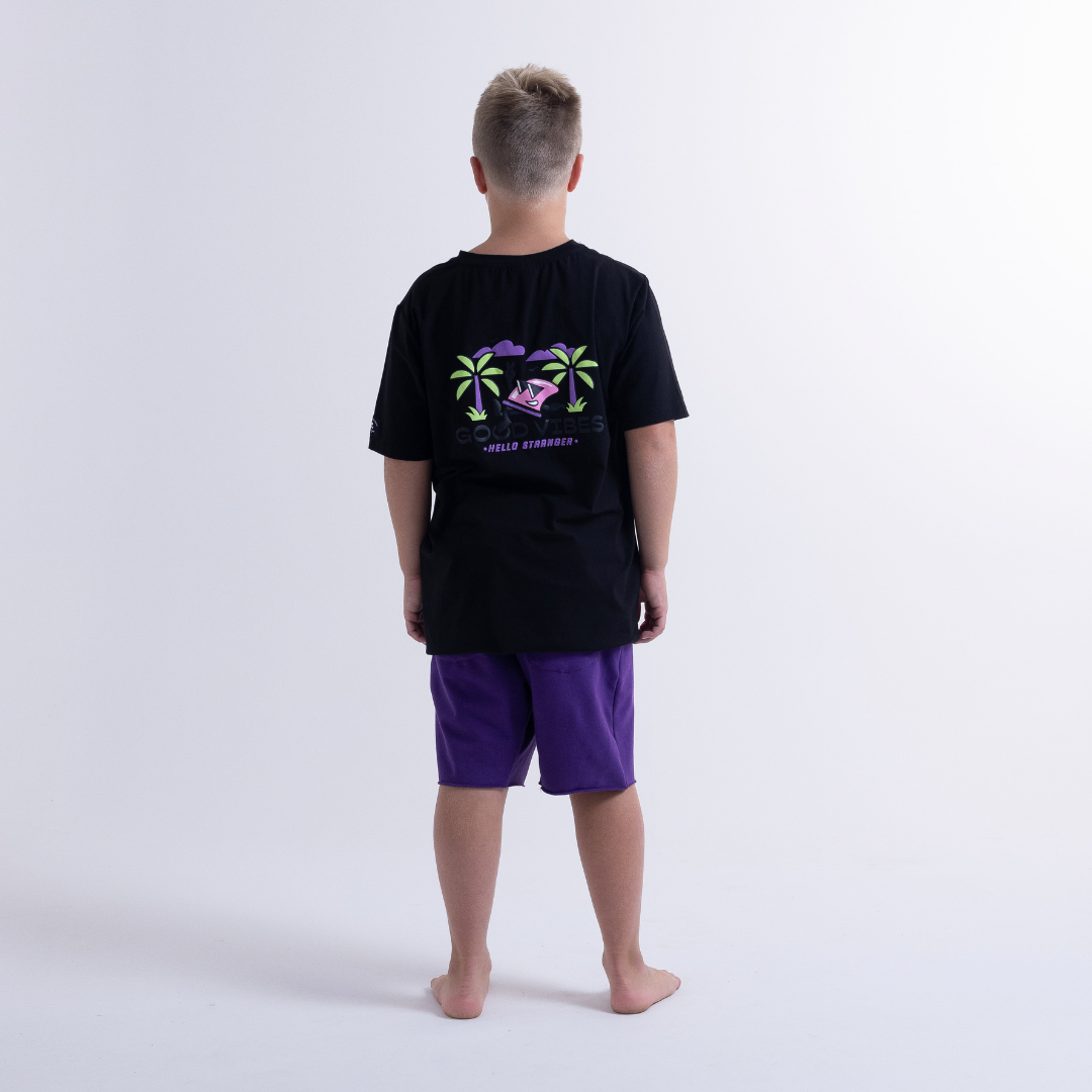 Hello Stranger Good Vibes Short Sleeve Tee Black