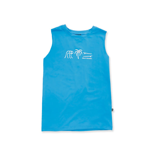 Hello Stranger Protect Our Ocean Muscle Tee Blue