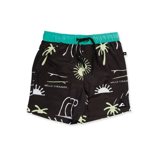 Hello Stranger Ocean Board Short Black Green