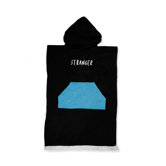 Hello Stranger Poncho Towel Black Blue