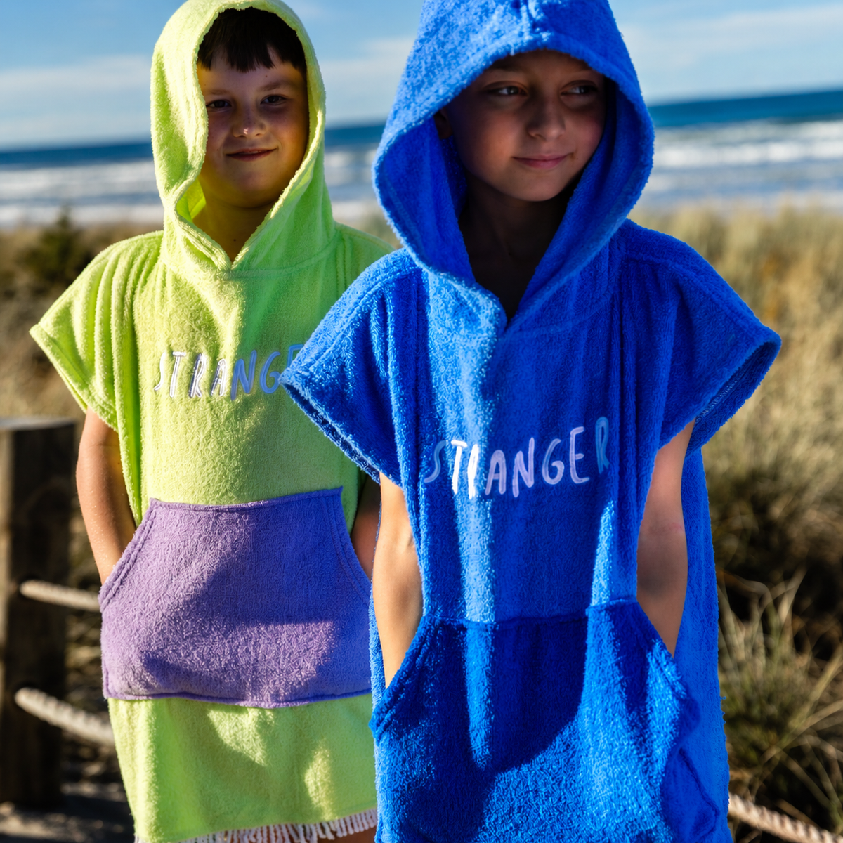 Hello Stranger Poncho Towel Lime | Purple