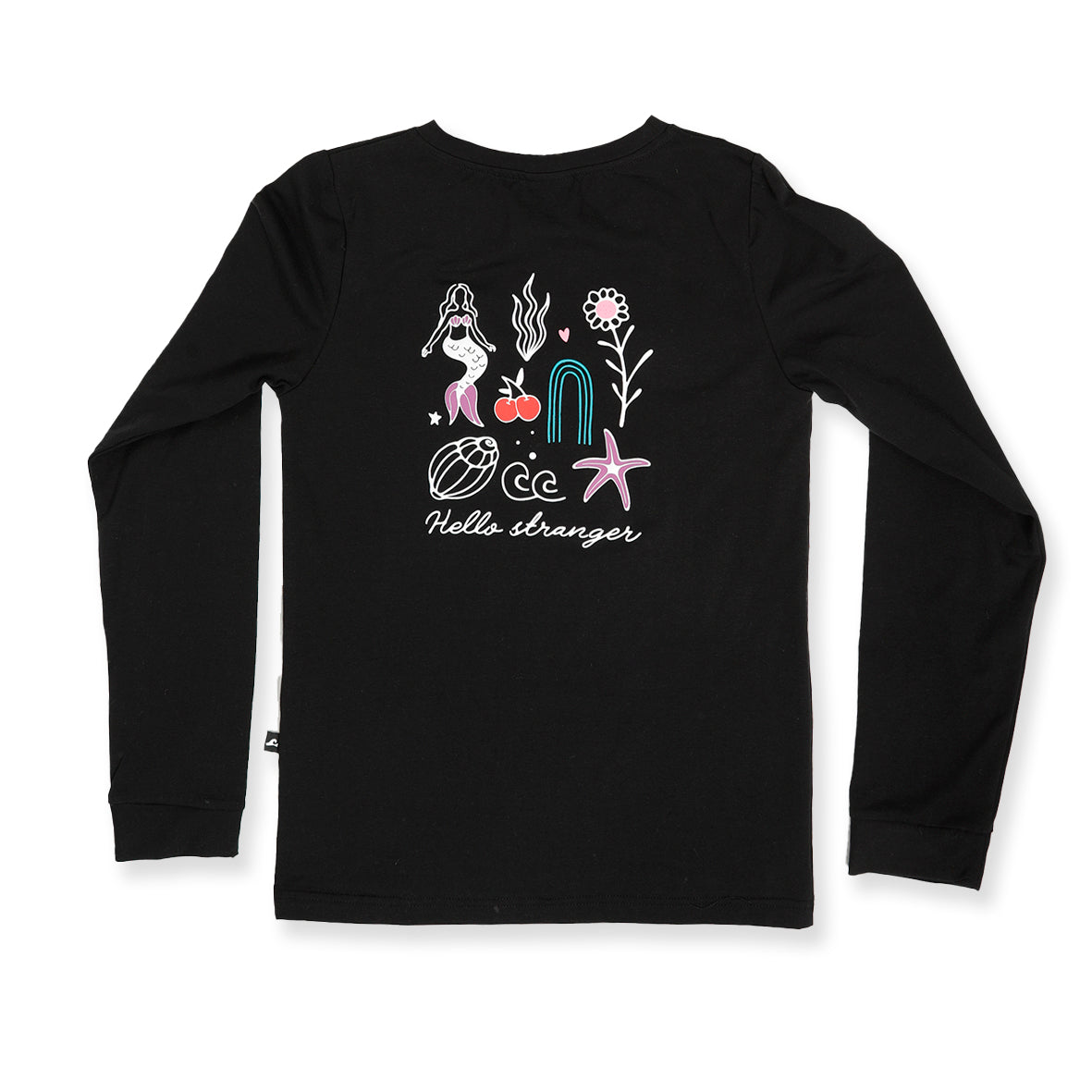 Hello Stranger Mermaid Long Sleeve Tee Black