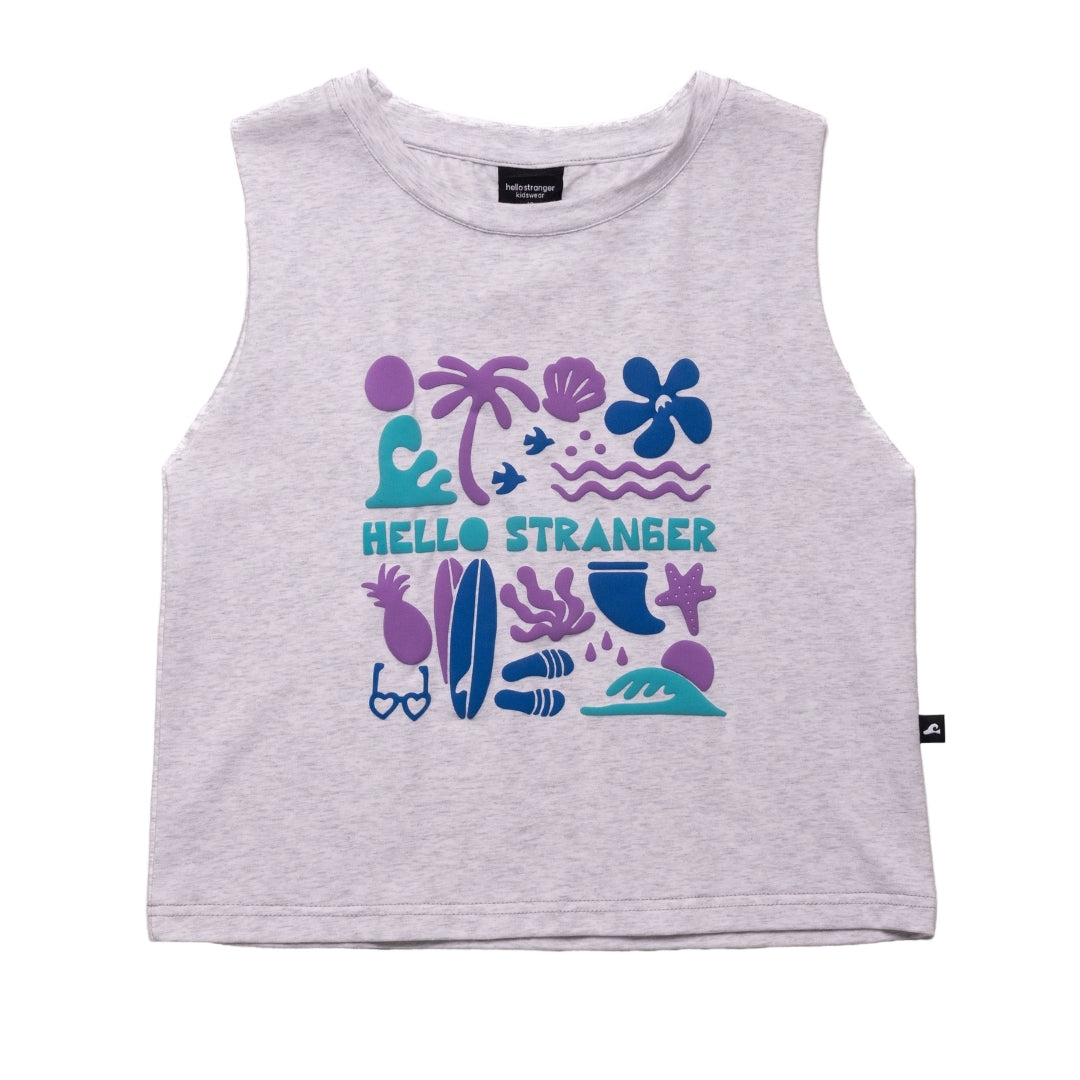 Hello Stranger Holiday Vibes Tank White Marle