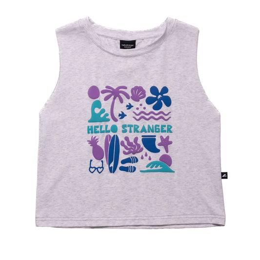 Hello Stranger Holiday Vibes Tank White Marle