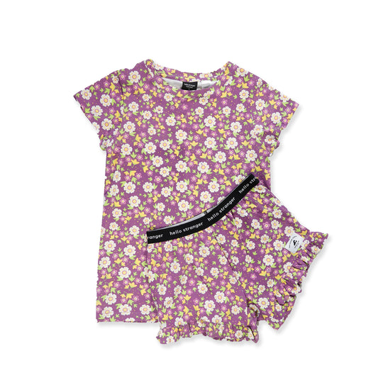 Hello Stranger Summer PJ's Purple Floral