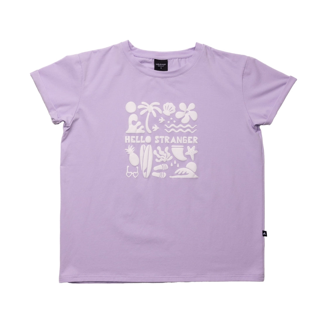 Hello Stranger Holiday Vibes Bailey Short Sleeve Tee Lilac