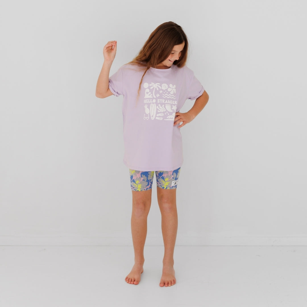 Hello Stranger Holiday Vibes Bailey Short Sleeve Tee Lilac