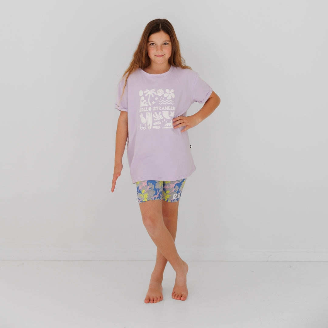 Hello Stranger Holiday Vibes Bailey Short Sleeve Tee Lilac