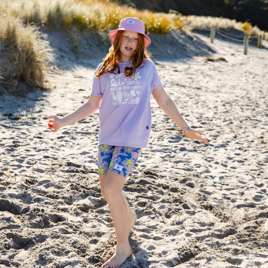 Hello Stranger Holiday Vibes Bailey Short Sleeve Tee Lilac
