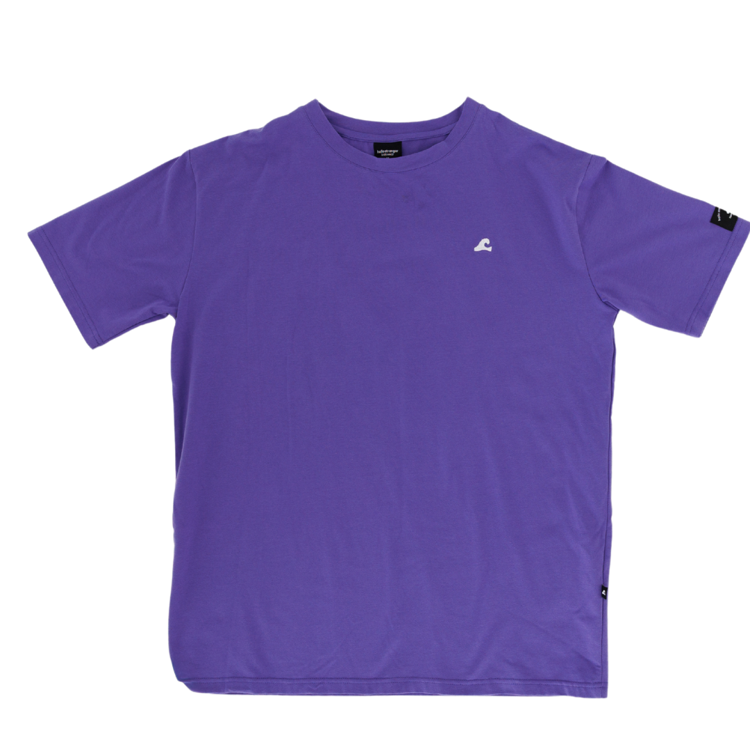 Hello Stranger Good Vibes Box Short Sleeve Tee Purple