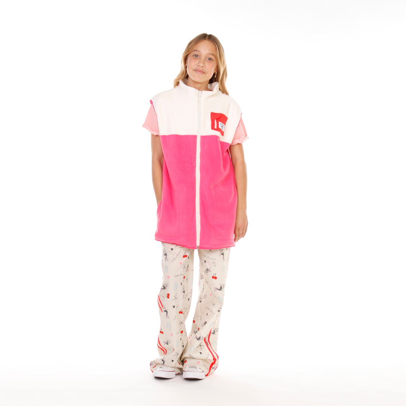 Hello Stranger Everything Vest Cream Pink