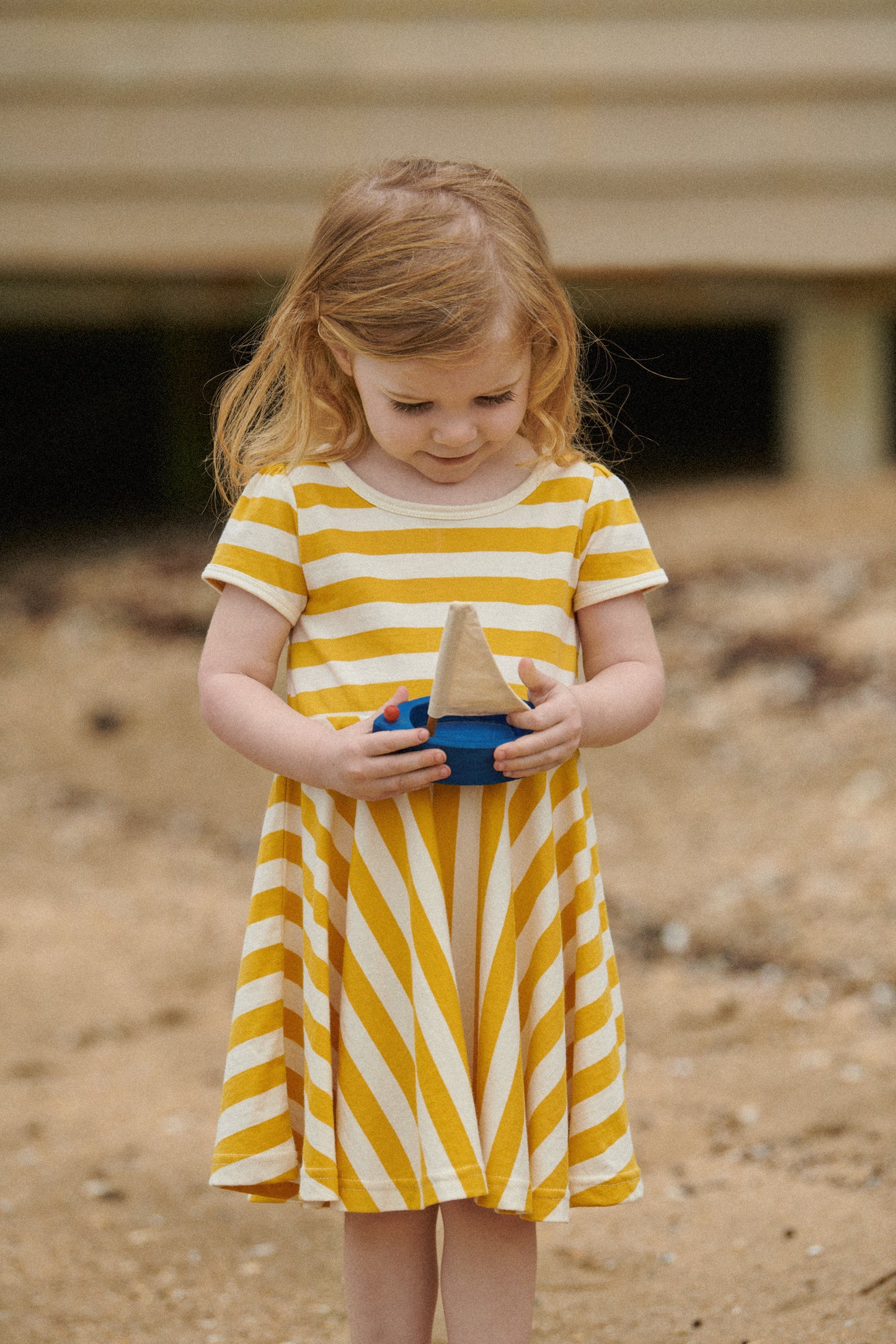 Nature Baby Seaside Dress Golden Sea Stripe