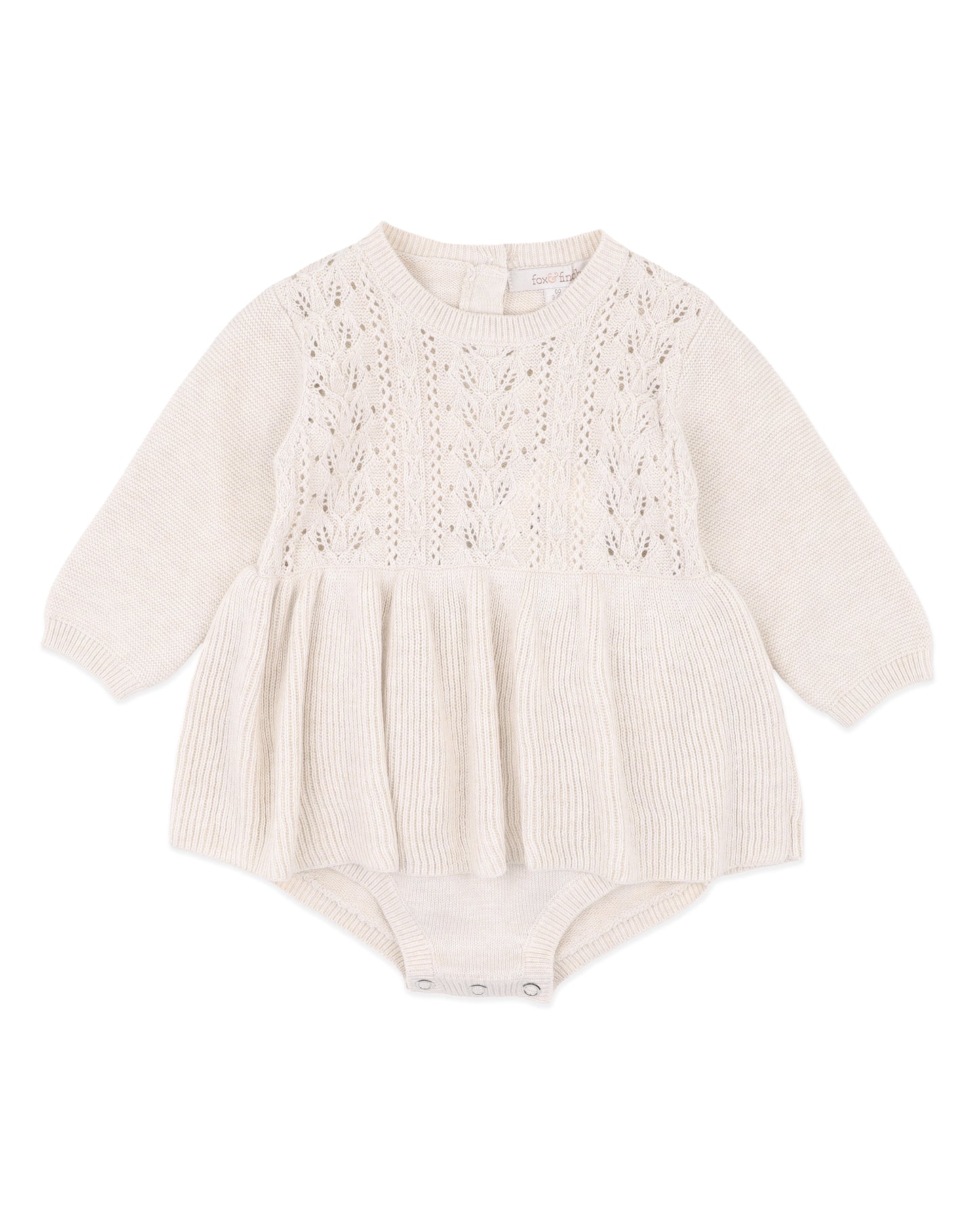 Minihaha Baby Wild Garden Knitted Overlay Bodysuit Oat Meal