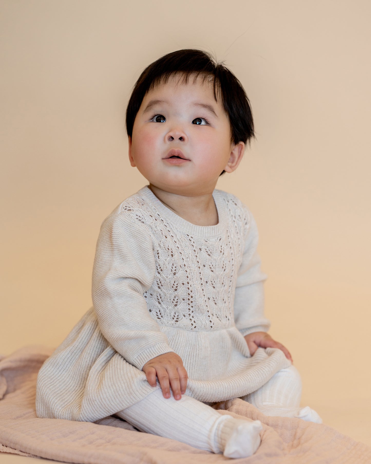 Minihaha Baby Wild Garden Knitted Overlay Bodysuit Oat Meal