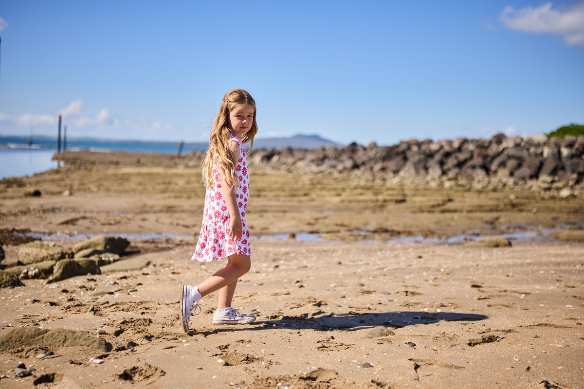 Kissed by Radicool Daisies Sleeveless Frill Dress
