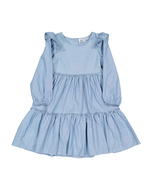 Radicool Ruffle Chambray Dress