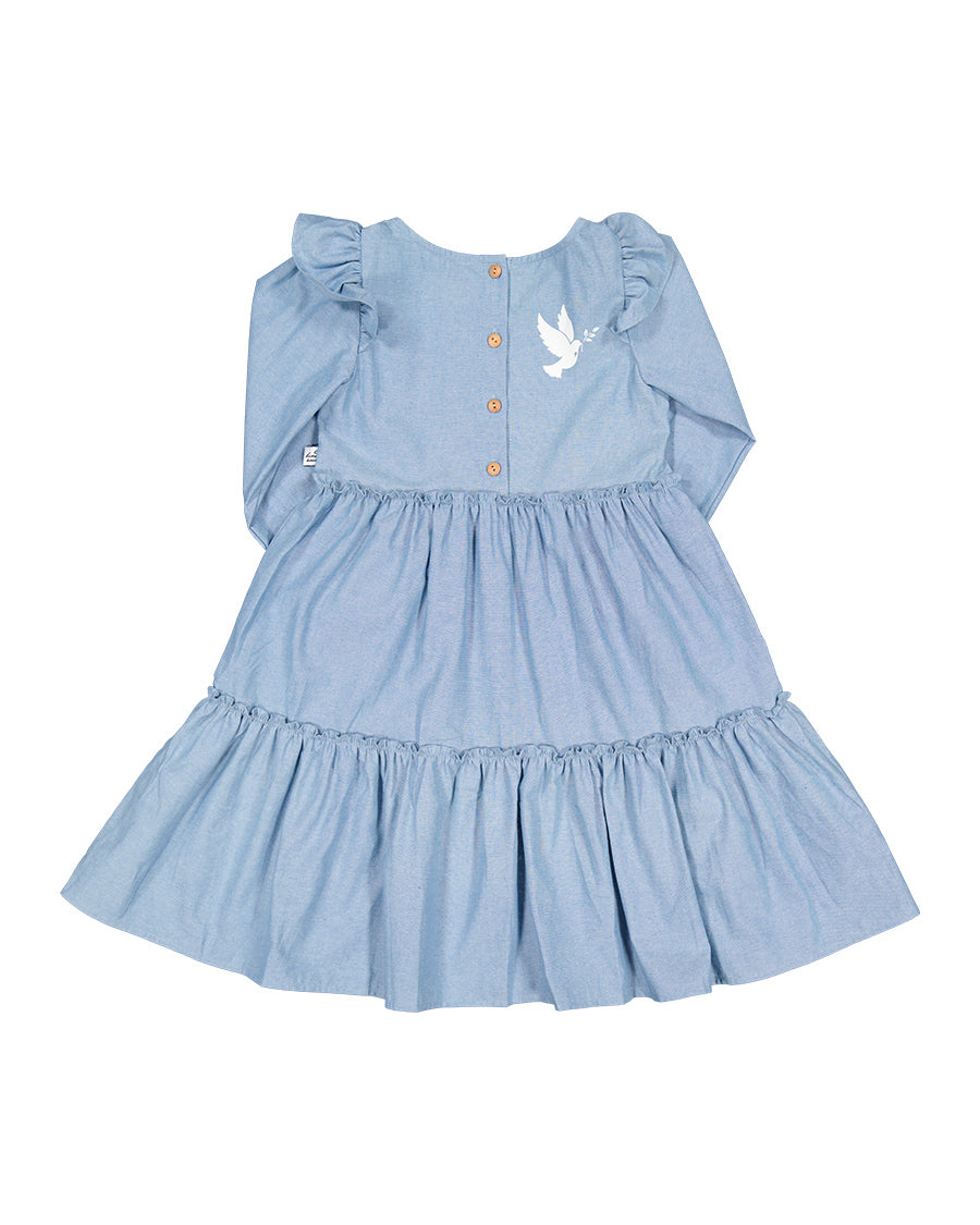 Radicool Ruffle Chambray Dress