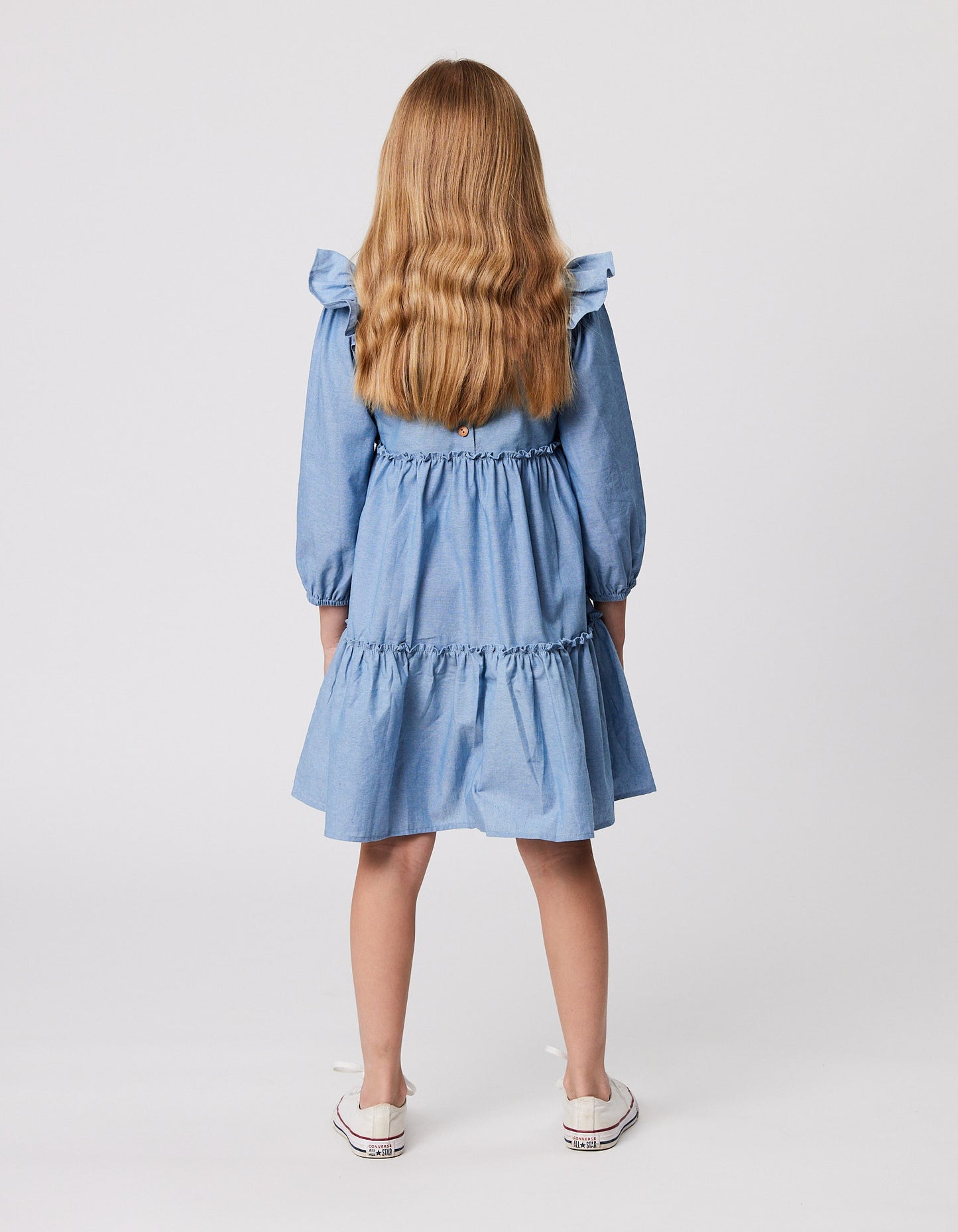 Radicool Ruffle Chambray Dress