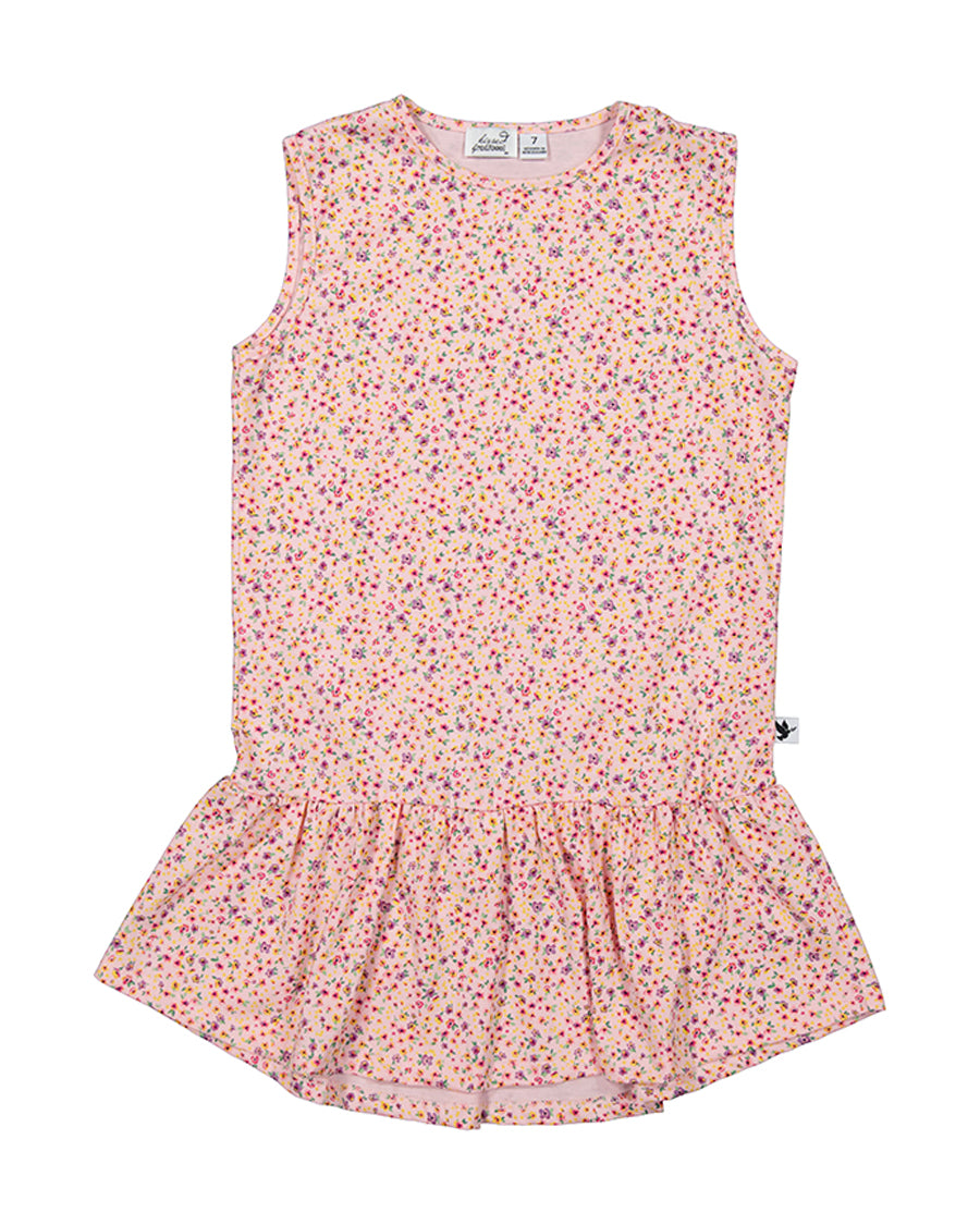 Radicool Ditsy Floral Sleeveless Frill Dress