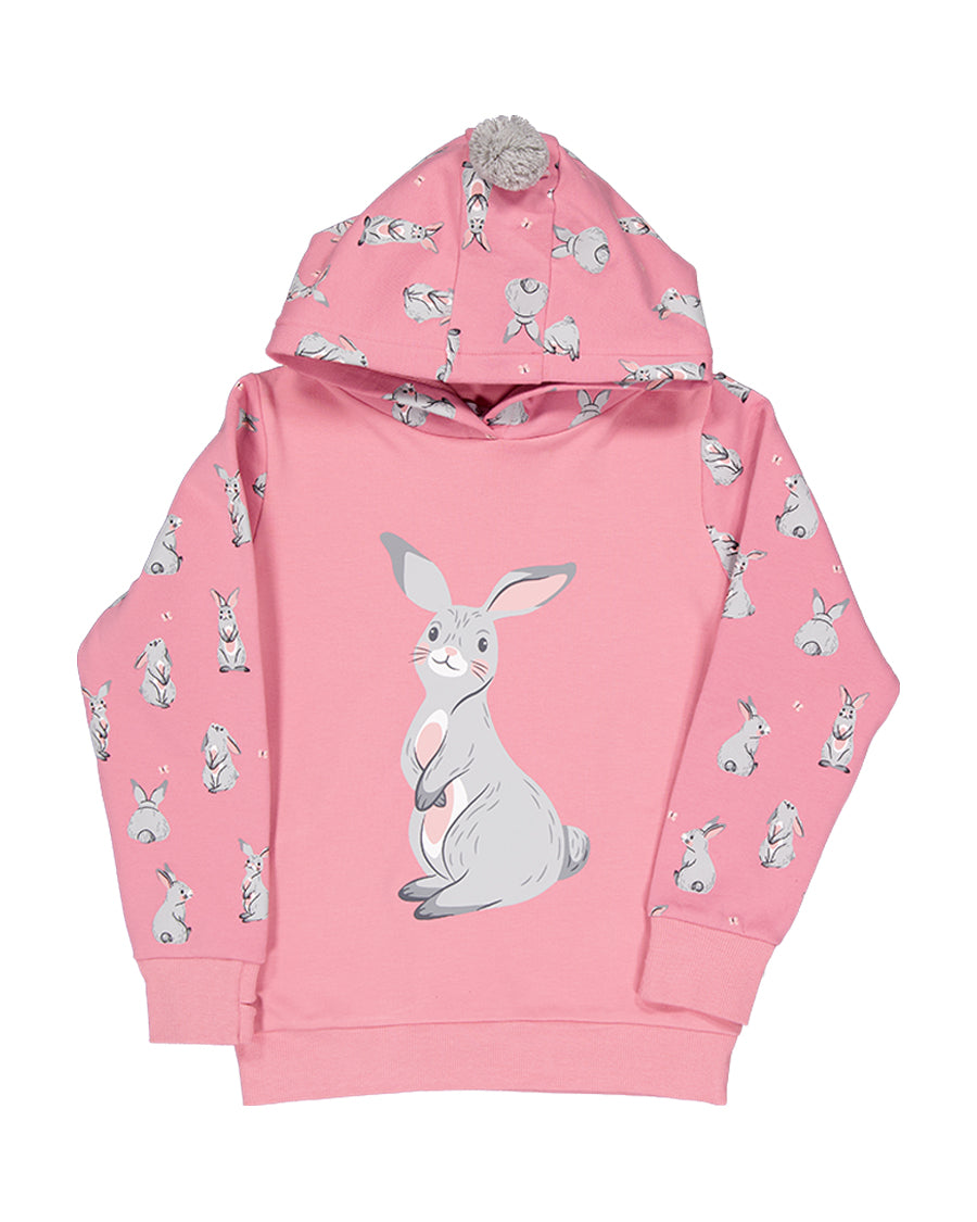 Radicool Bluebell Bunny Pom Pom Hood Dusky Pink