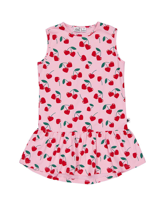 Radicool Cherries Sleeveless Frill Dress