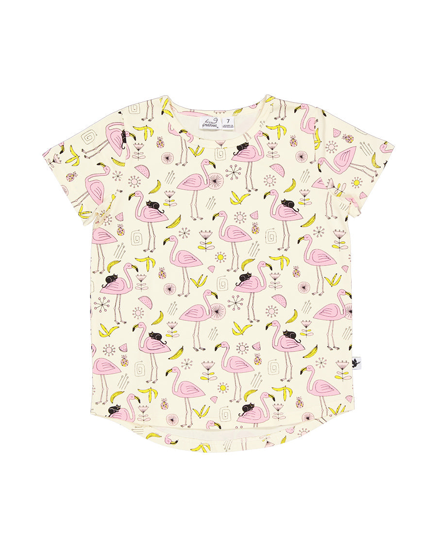 Radicool Flamingoes Tee Buttercream