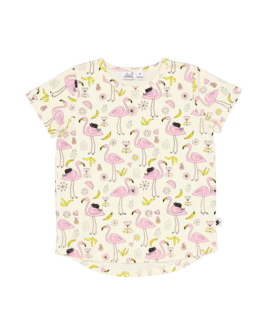 Radicool Flamingoes Tee Buttercream