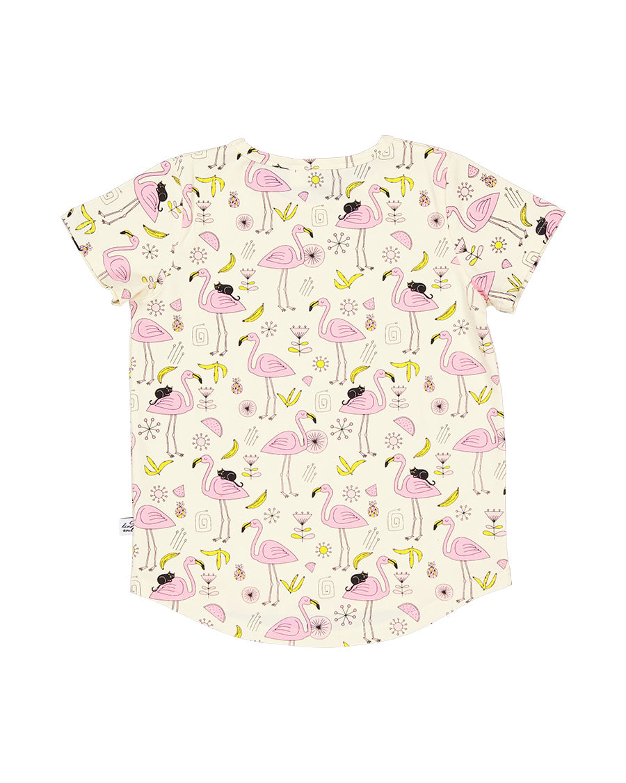 Radicool Flamingoes Tee Buttercream
